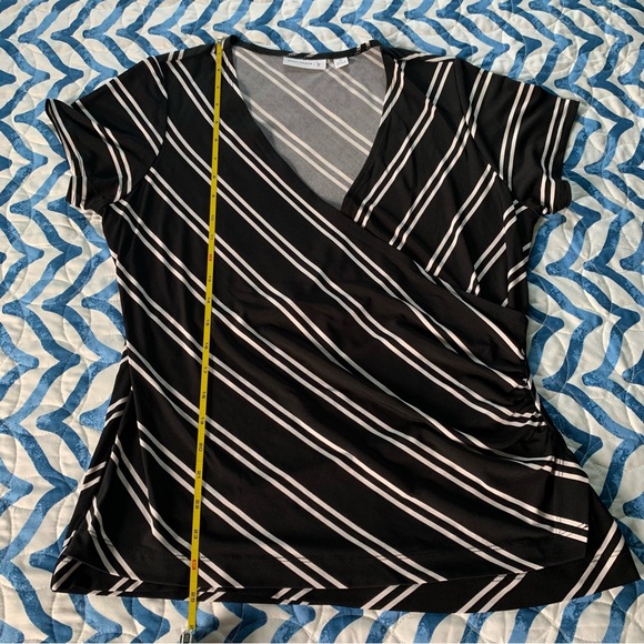 Susan graver striped faux wrap top - Picture 7 of 10